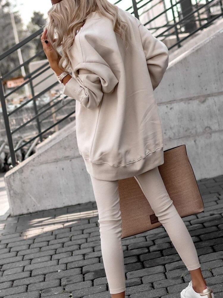 Bluza Damska Oversize - Bez Kaptura