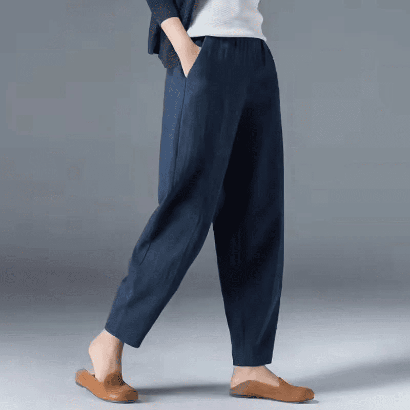 Damskie Lekkie Letnie Spodnie | Elastyczny Pas