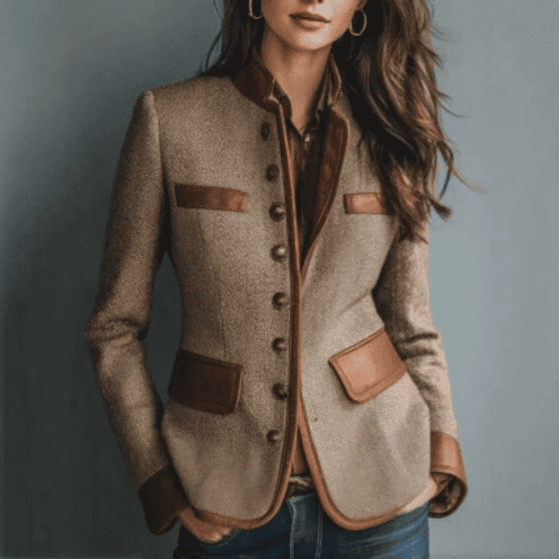 Kurtka Jesienna Damska - Elegancki Fason ze Stójką