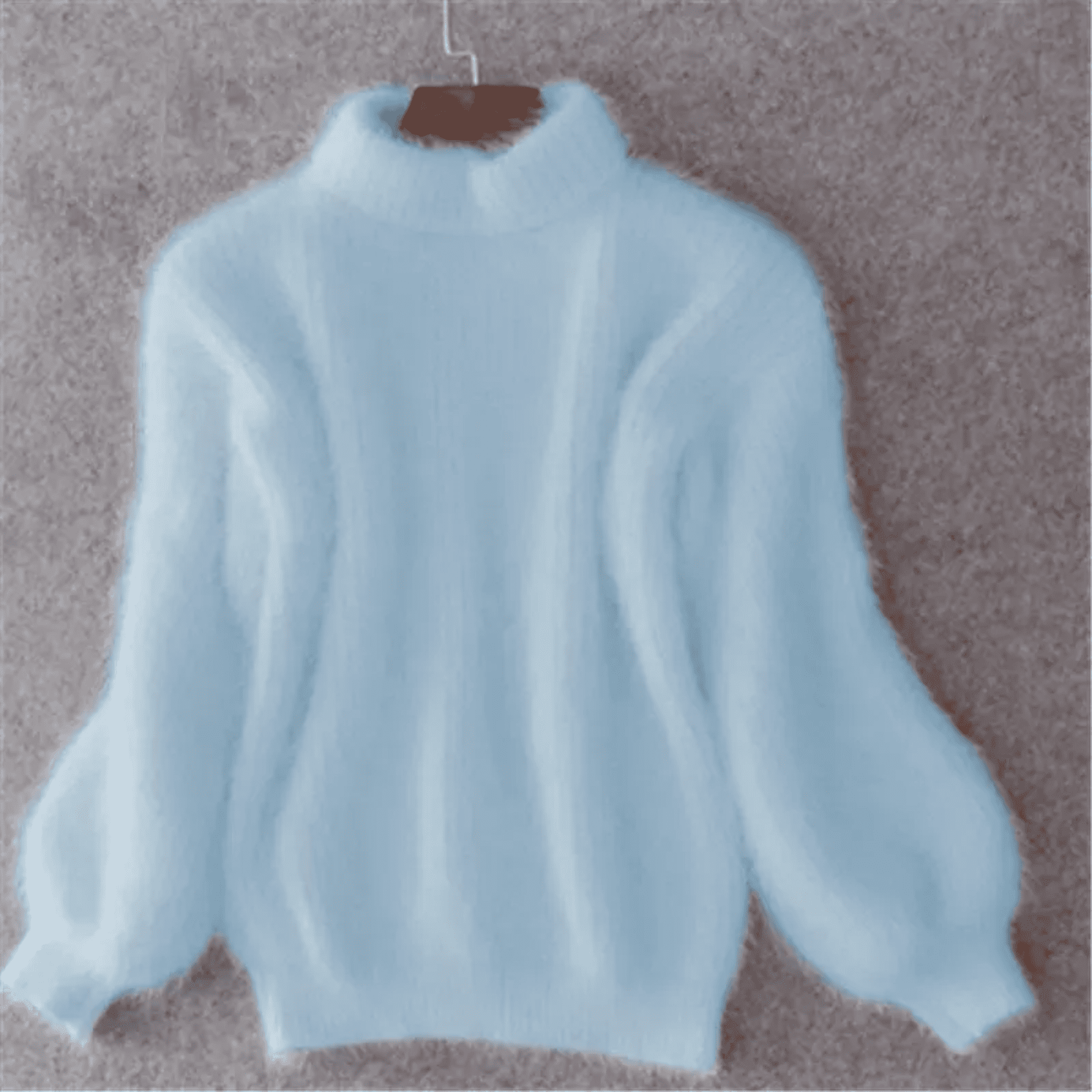Sweter Damski z Bufiastymi Rękawami - Półgolf