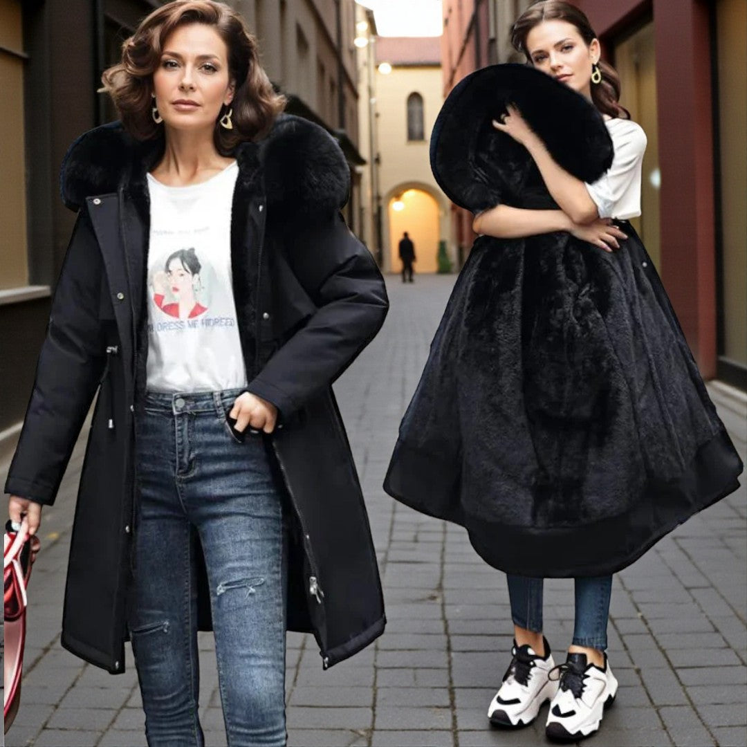 Damska zimowa parka z możliwością regulacji kaptura