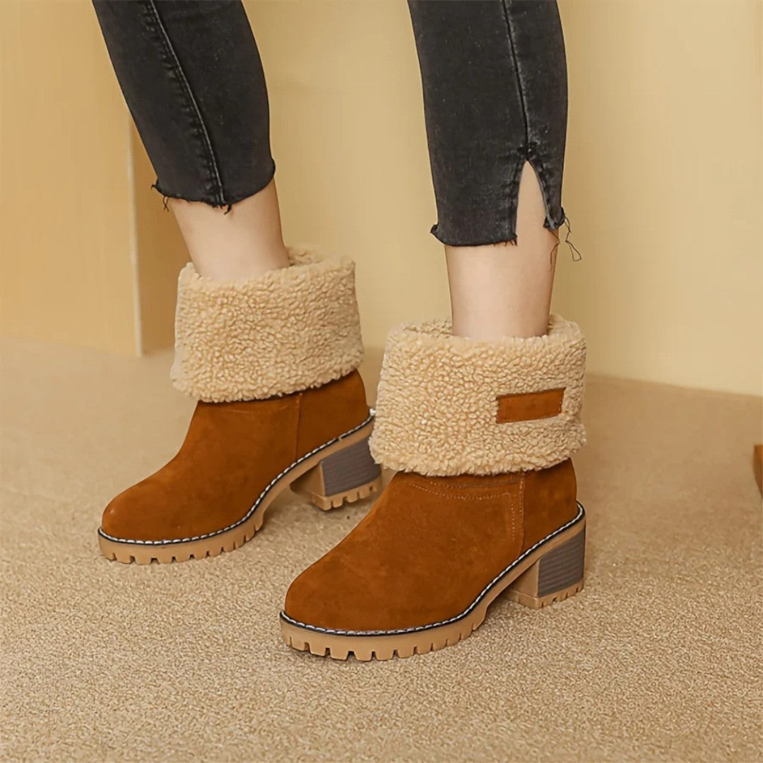 Damskie zimowe buty wsuwane z ocieplanym wnętrzem