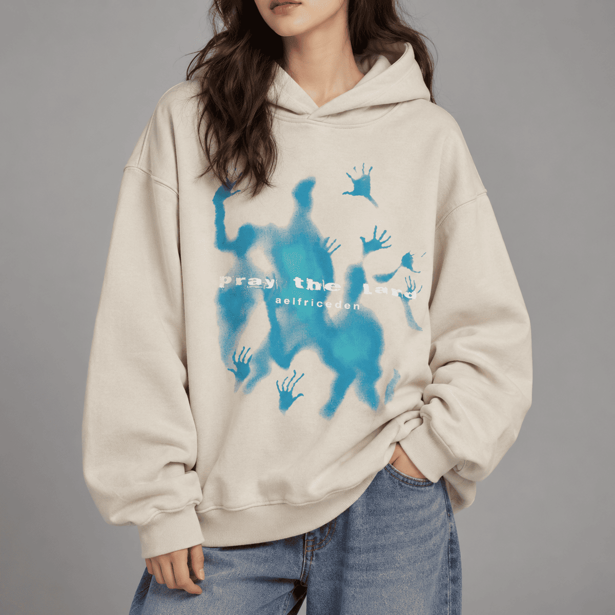 Bluza oversize z nadrukiem z przodu