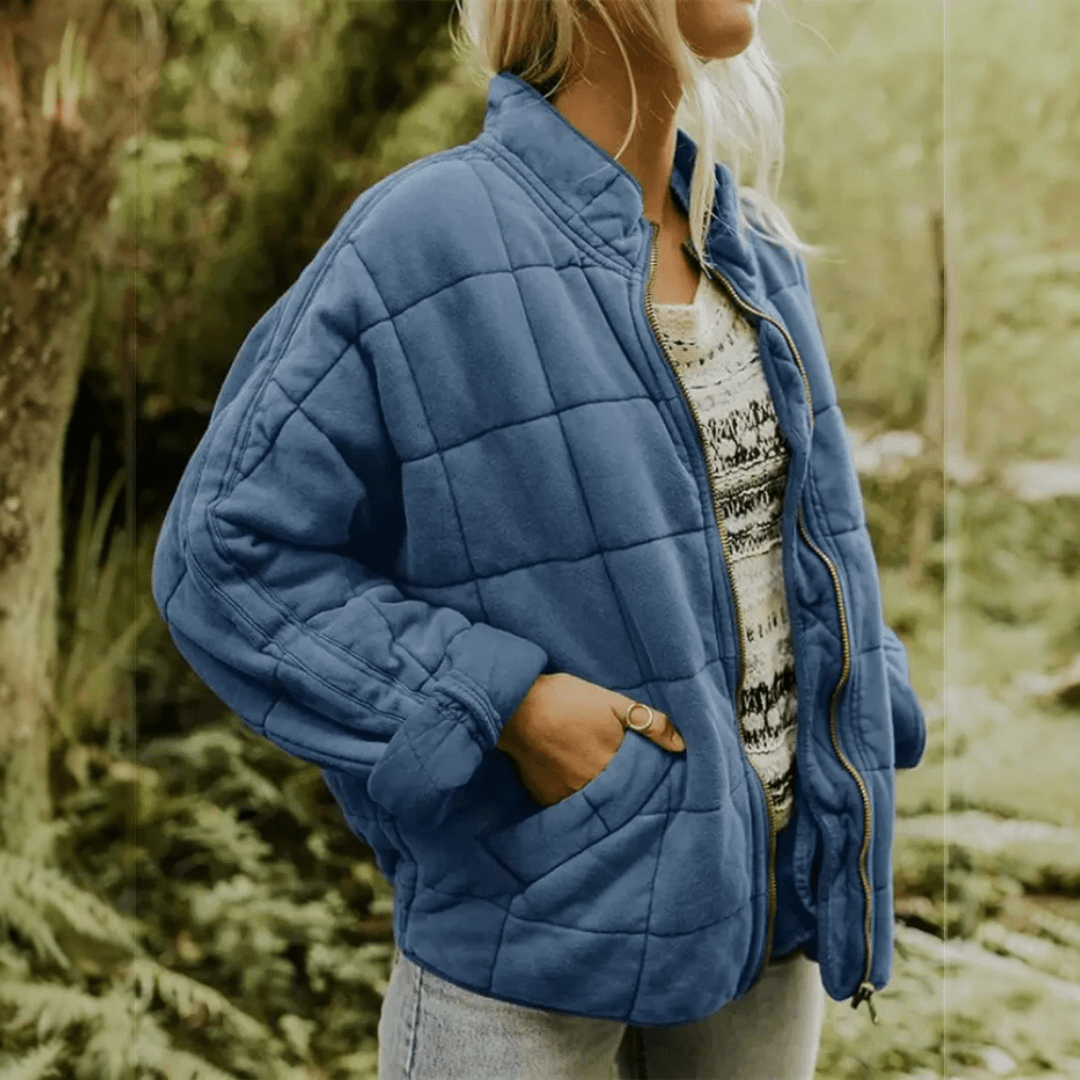 Damska kurtka przejściowa oversize - Niebieski