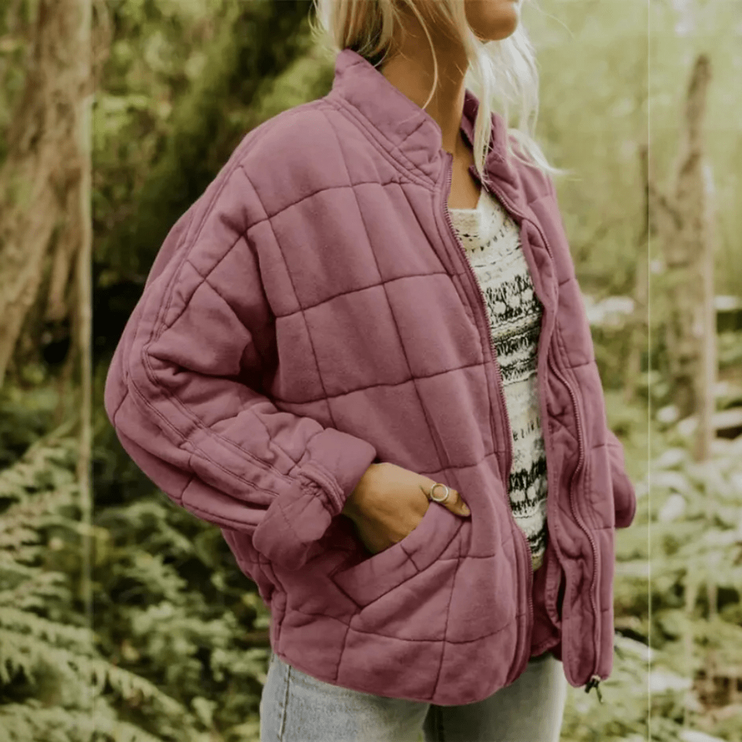 Damska kurtka przejściowa oversize - Różowy