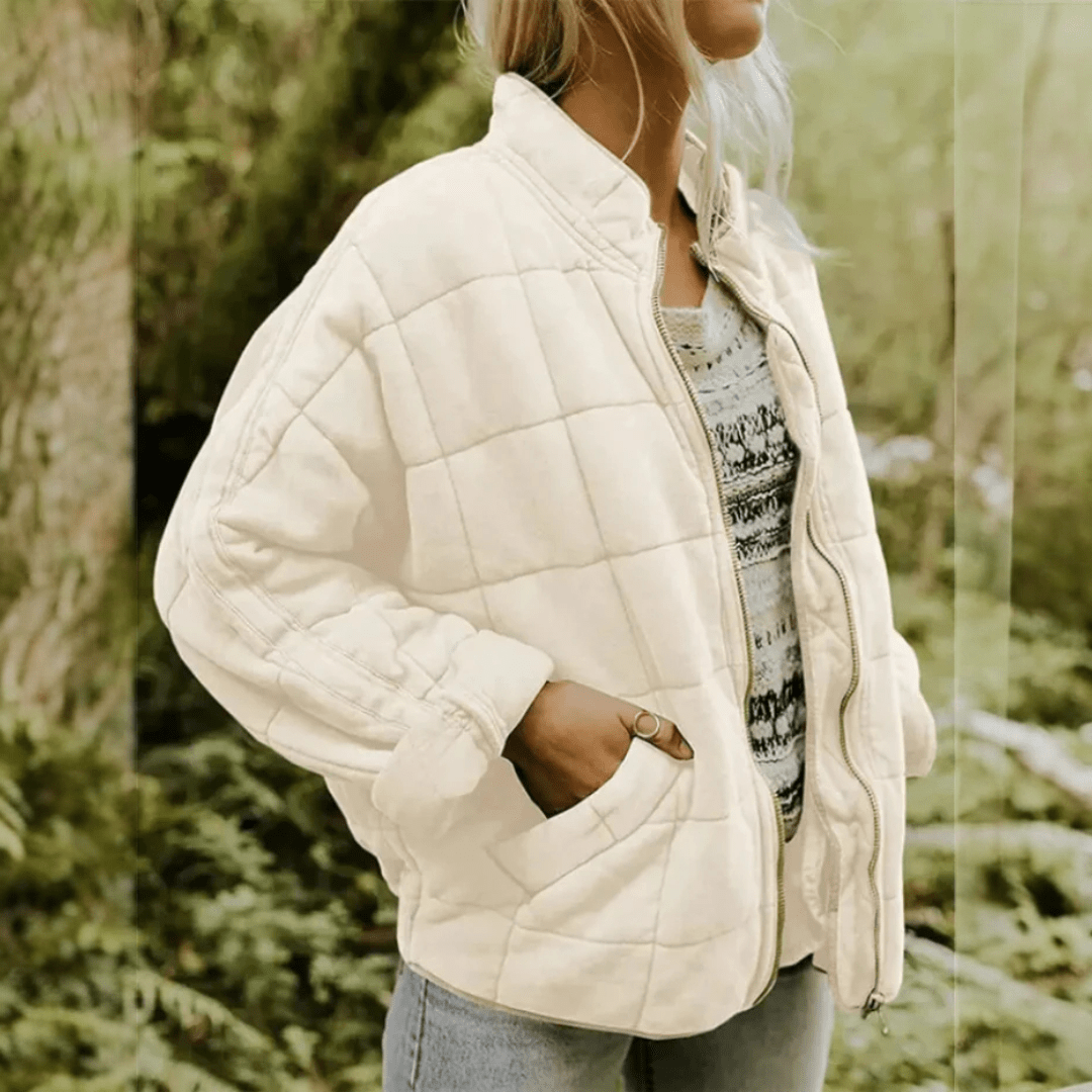 Damska kurtka przejściowa oversize - Biały