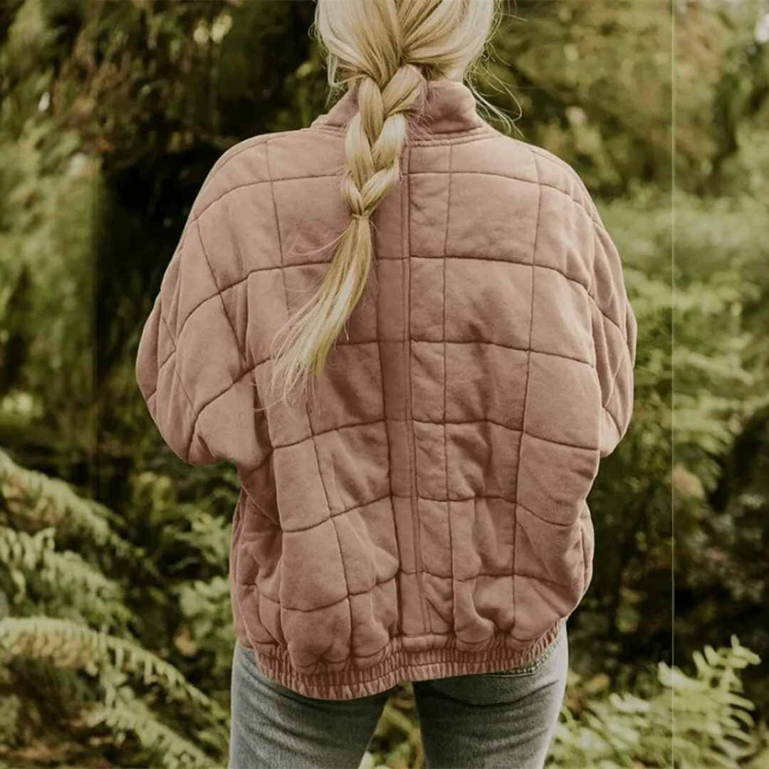 Damska kurtka przejściowa oversize - Szary