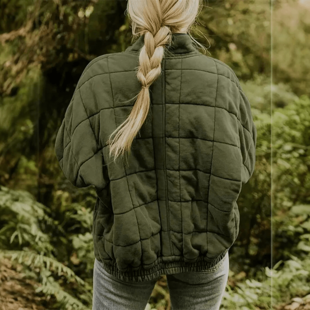 Damska kurtka przejściowa oversize - Szary