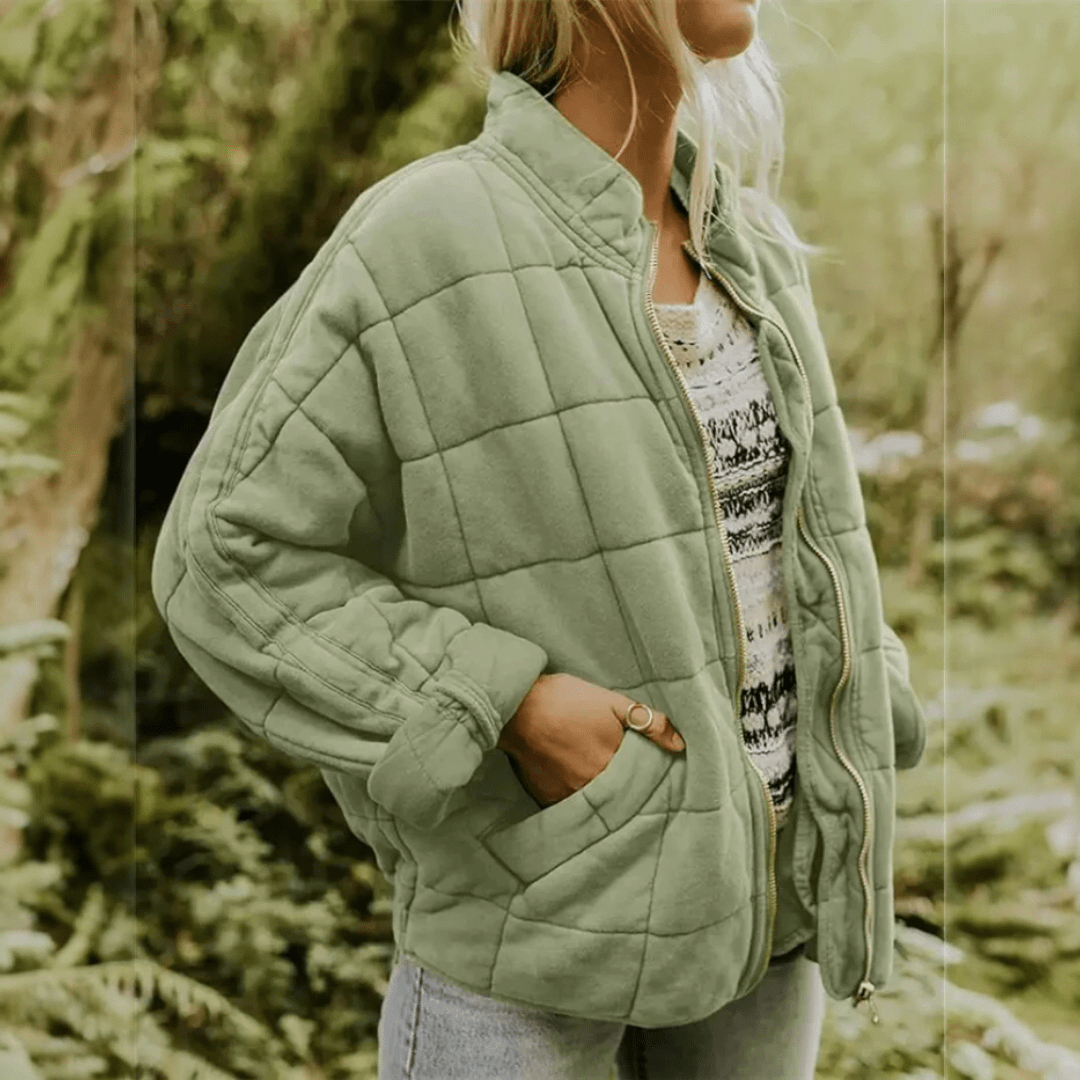 Damska kurtka przejściowa oversize - Zielony