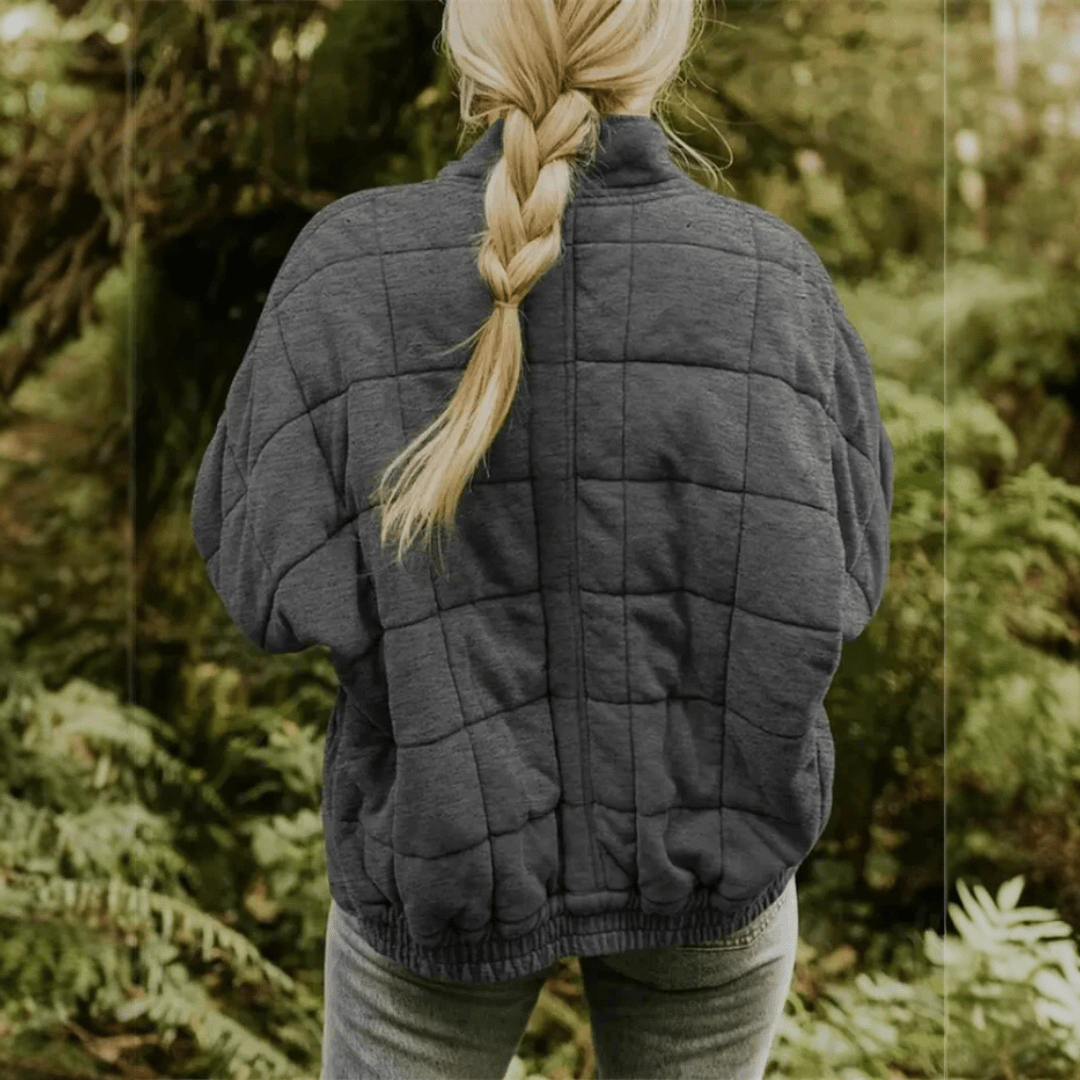 Damska kurtka przejściowa oversize - Szary