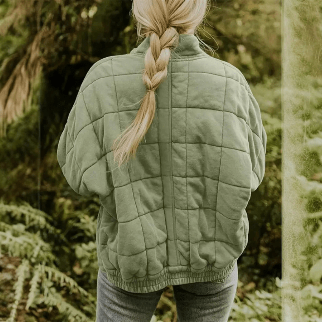 Damska kurtka przejściowa oversize - Szary