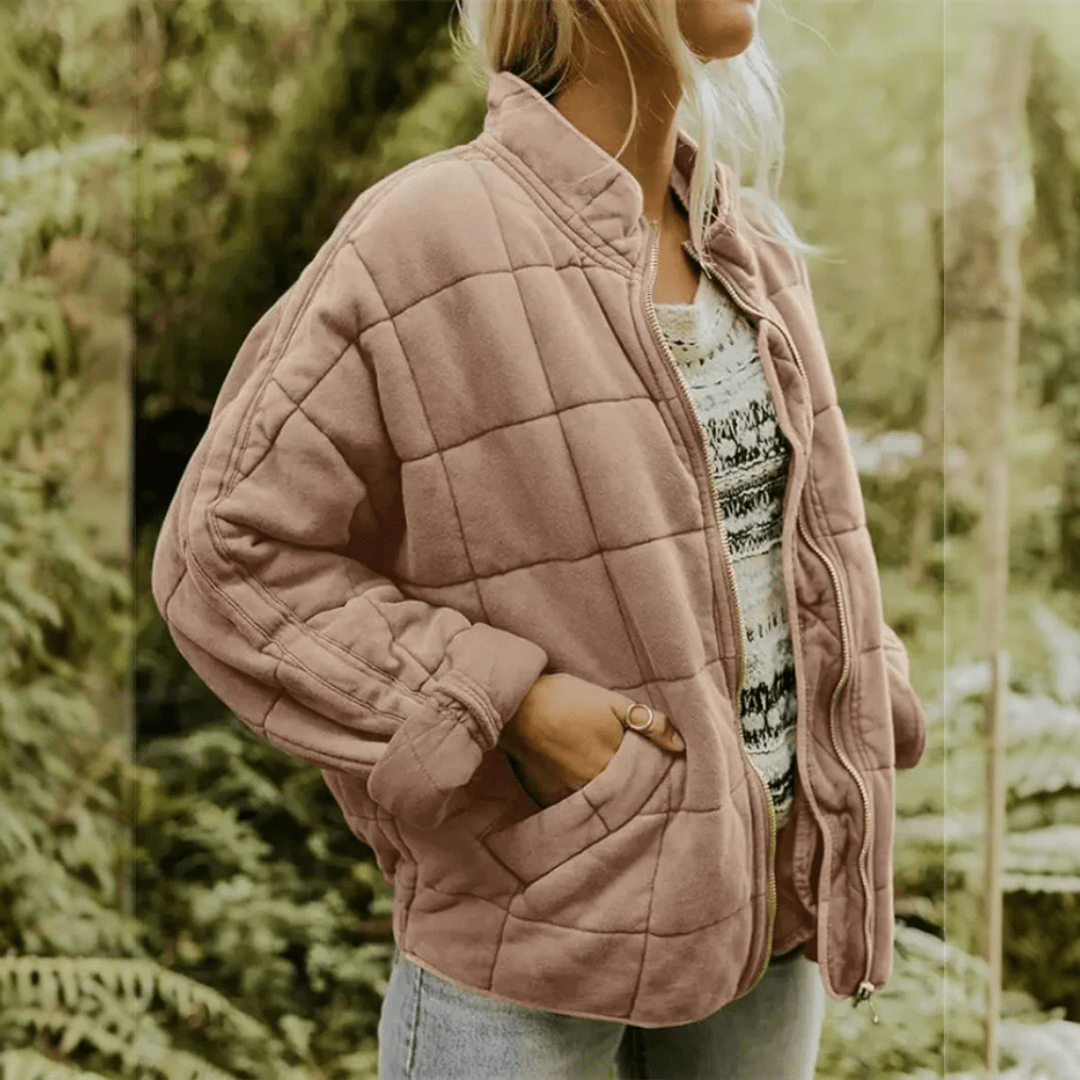 Damska kurtka przejściowa oversize - Khaki