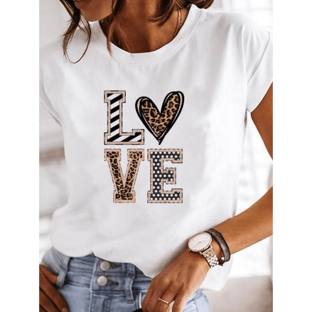 Damski biały T-shirt z krótkim rękawem