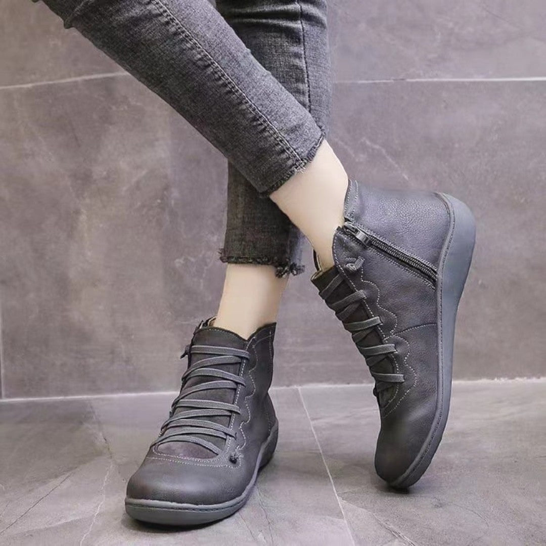 Damskie buty sznurowane ze wspierającą podeszwą - Niebieski