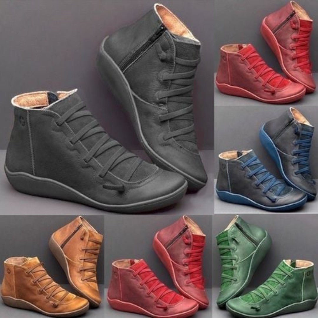 Damskie buty sznurowane ze wspierającą podeszwą - Niebieski