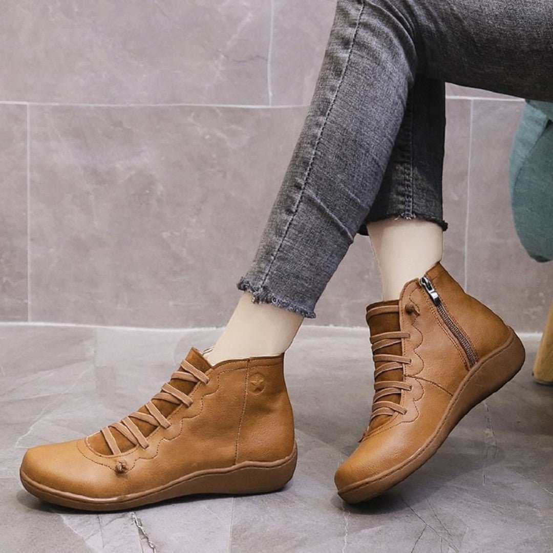 Damskie buty sznurowane ze wspierającą podeszwą - Niebieski