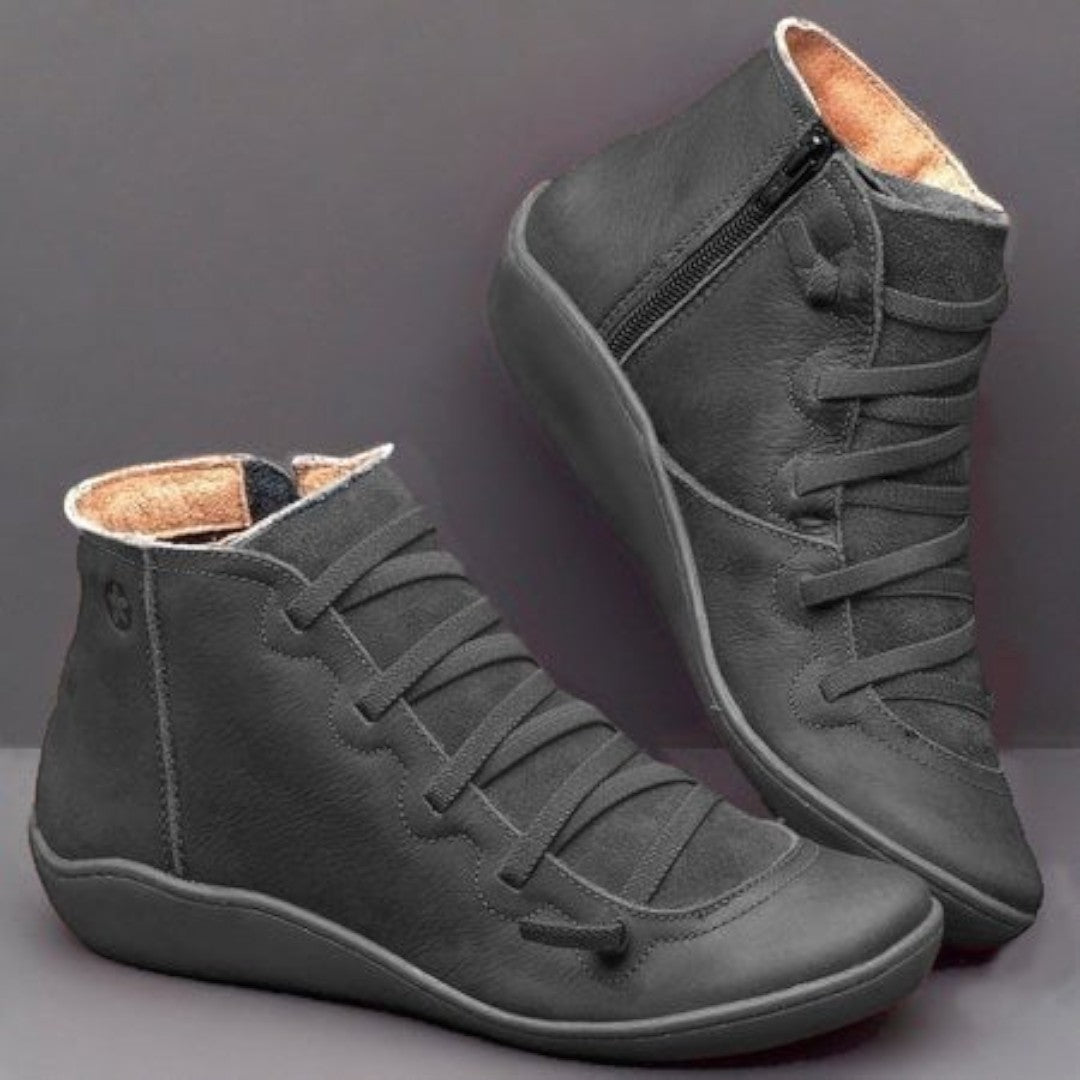 Damskie buty sznurowane ze wspierającą podeszwą - Niebieski