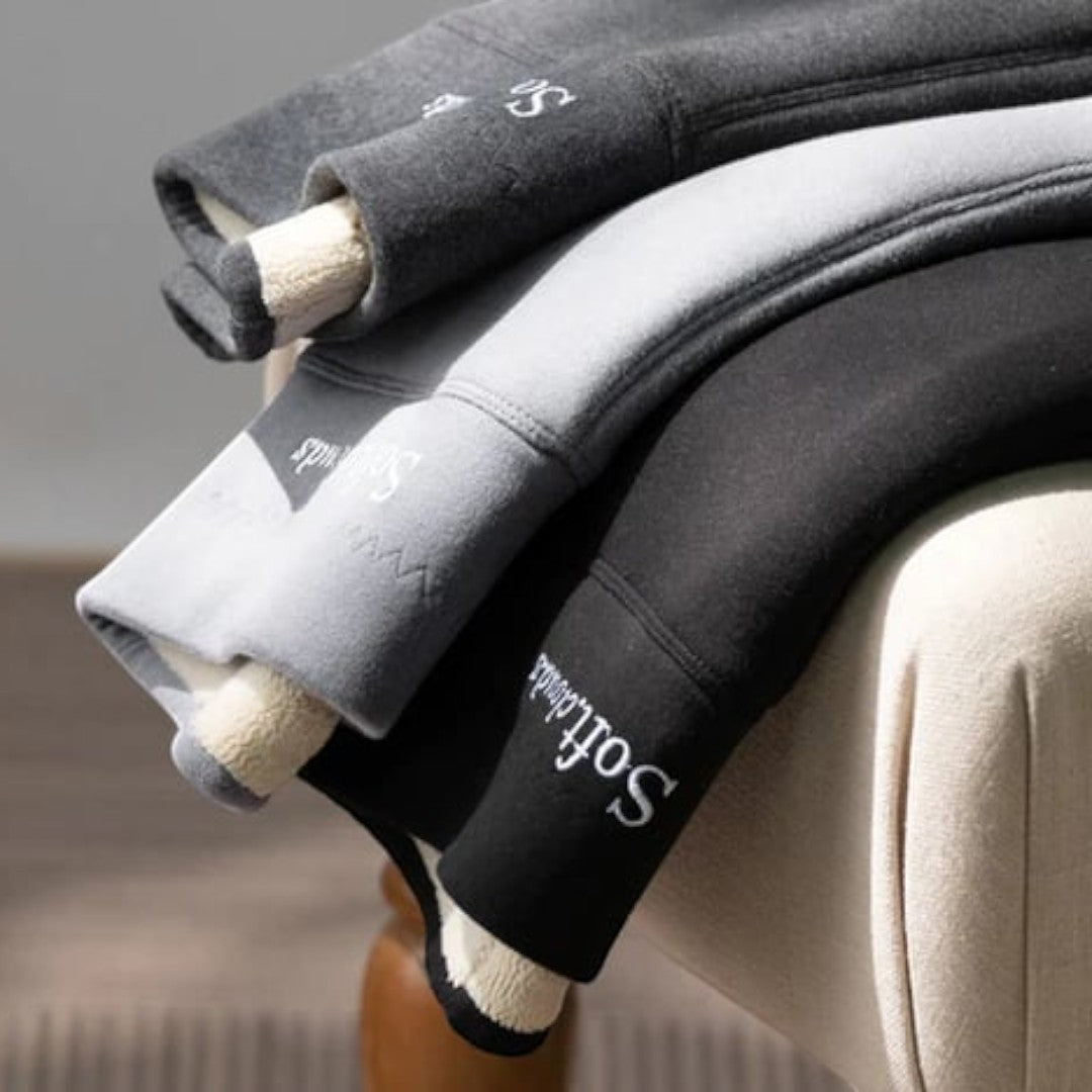 Damskie legginsy zimowe z wewnętrzną warstwą - Szary