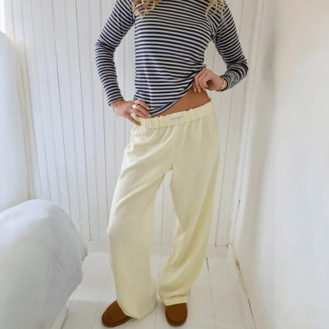 Damskie spodnie lounge - Żółty