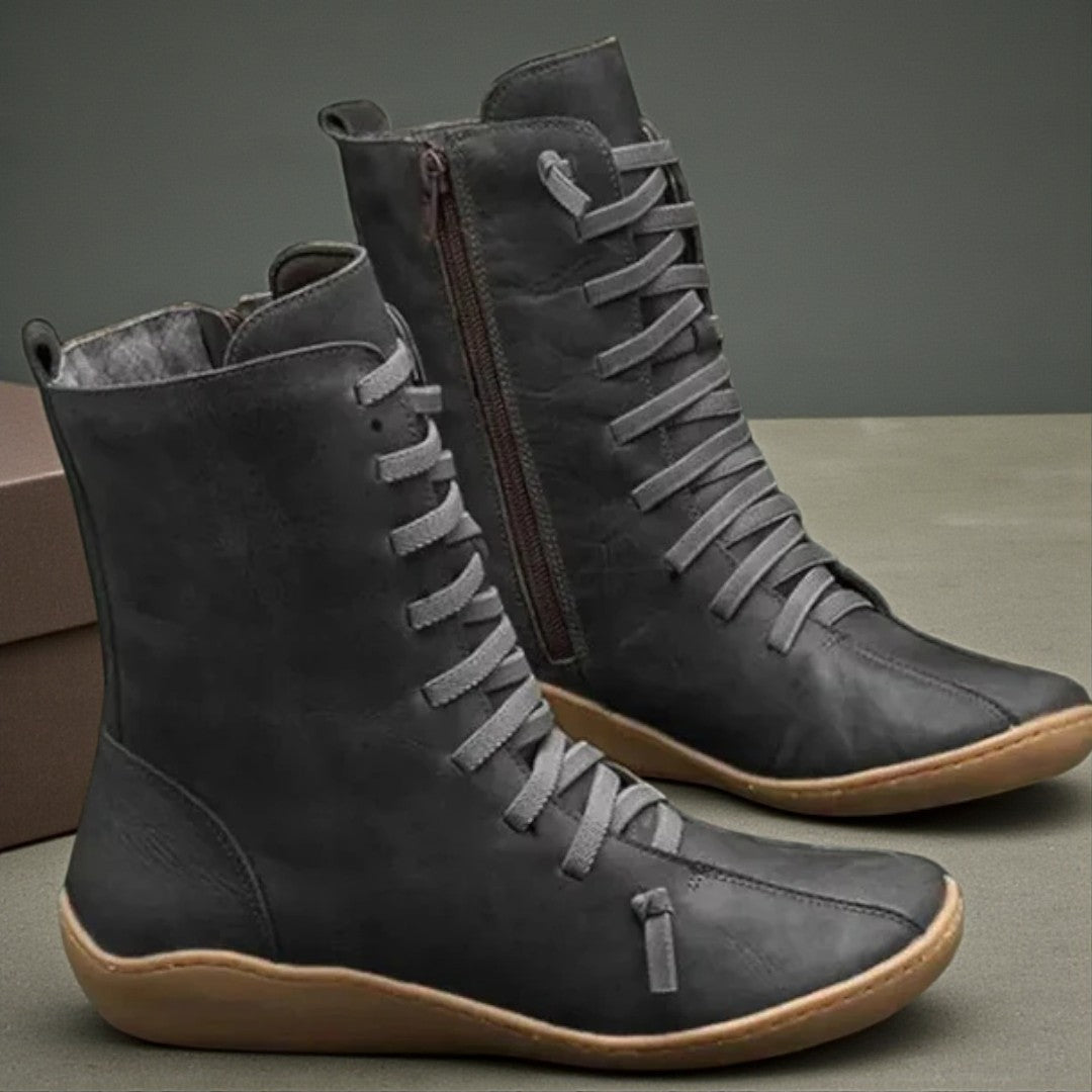 Damskie wysokie zimowe kozaki z ocieplaną warstwą