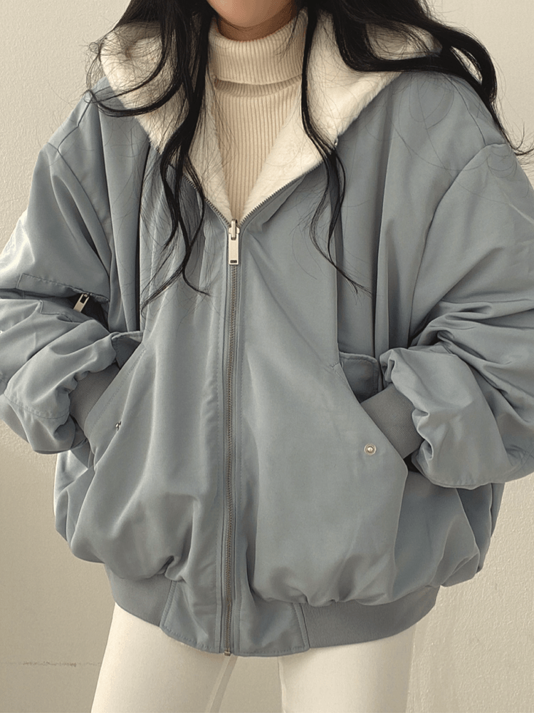 Kurtka Jesienna Damska - Oversize Bomber z Miękkim Wnętrzem