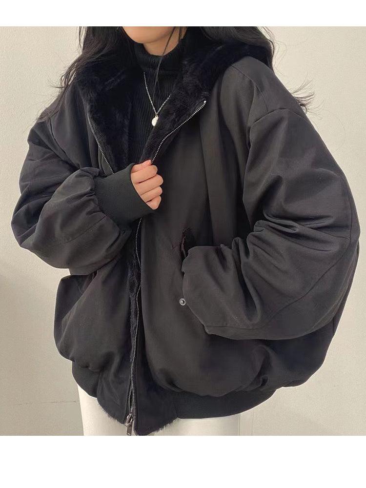 Kurtka Jesienna Damska - Oversize Bomber z Miękkim Wnętrzem