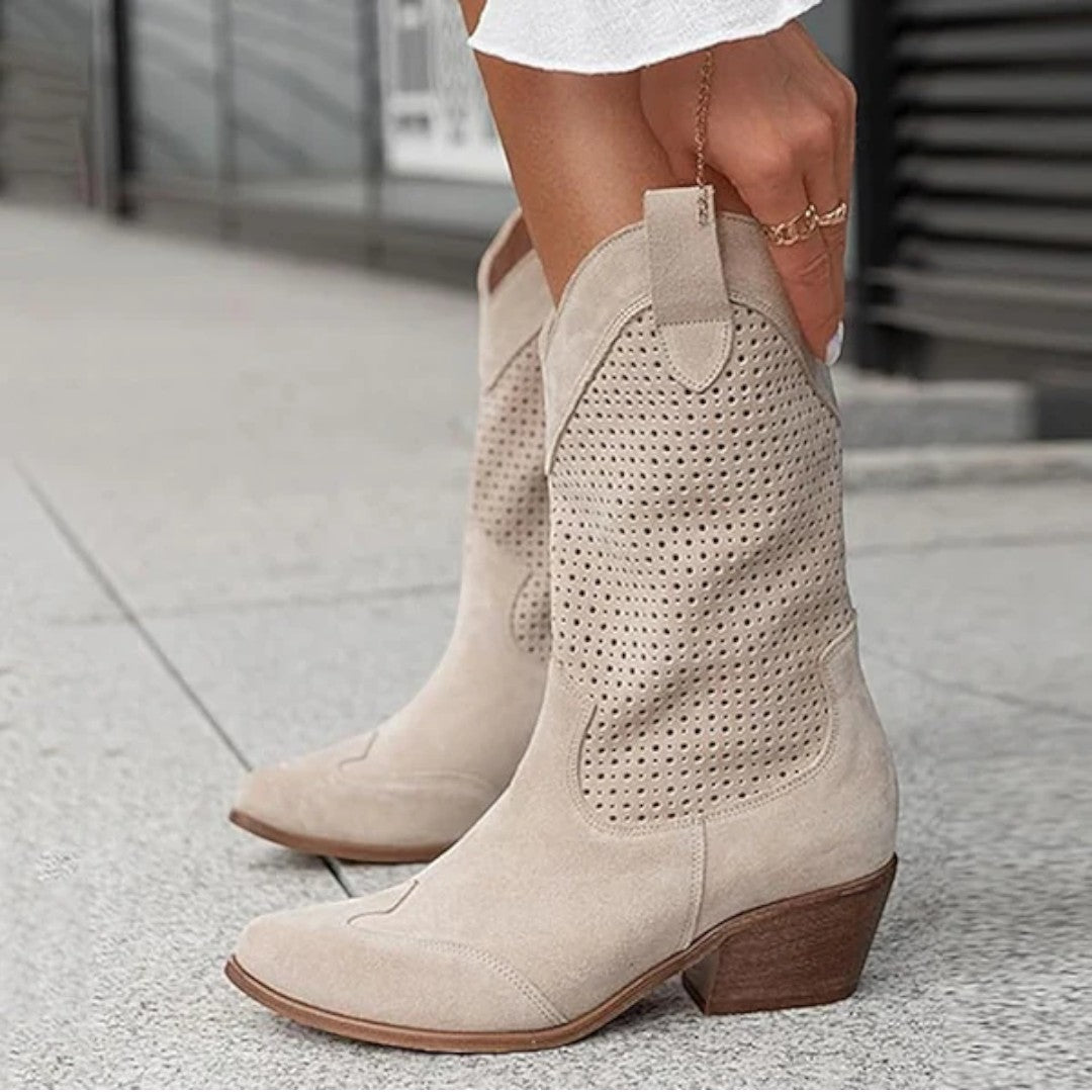 Kowbojki damskie o klasycznej wysokości cholewki