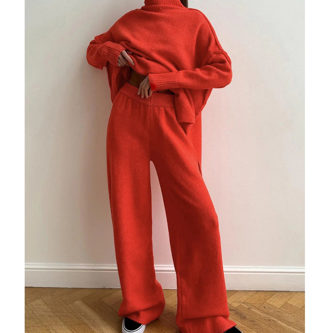 Damski komplet dzianinowy z golfem