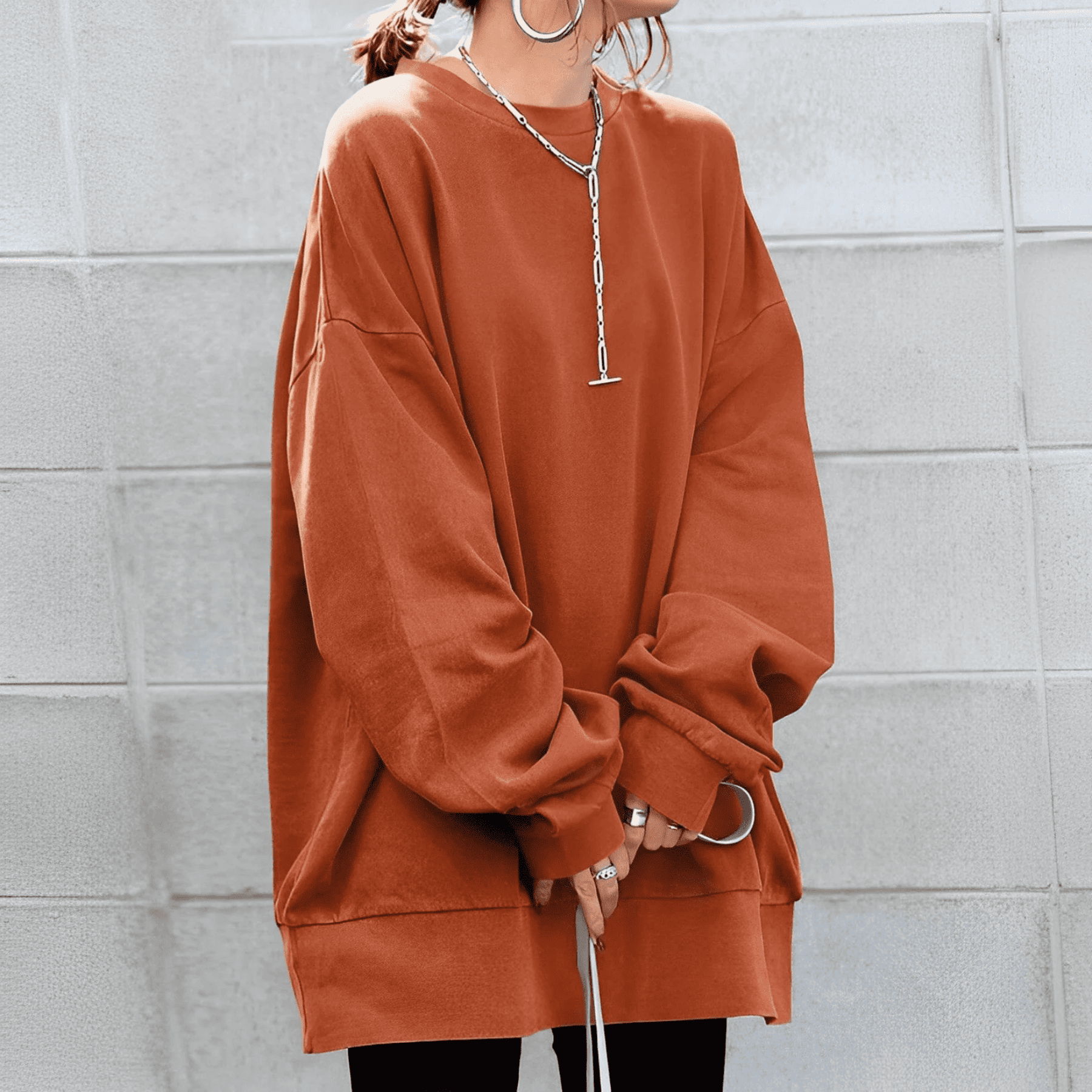 Bluza Damska Bez Kaptura - Luźny Krój