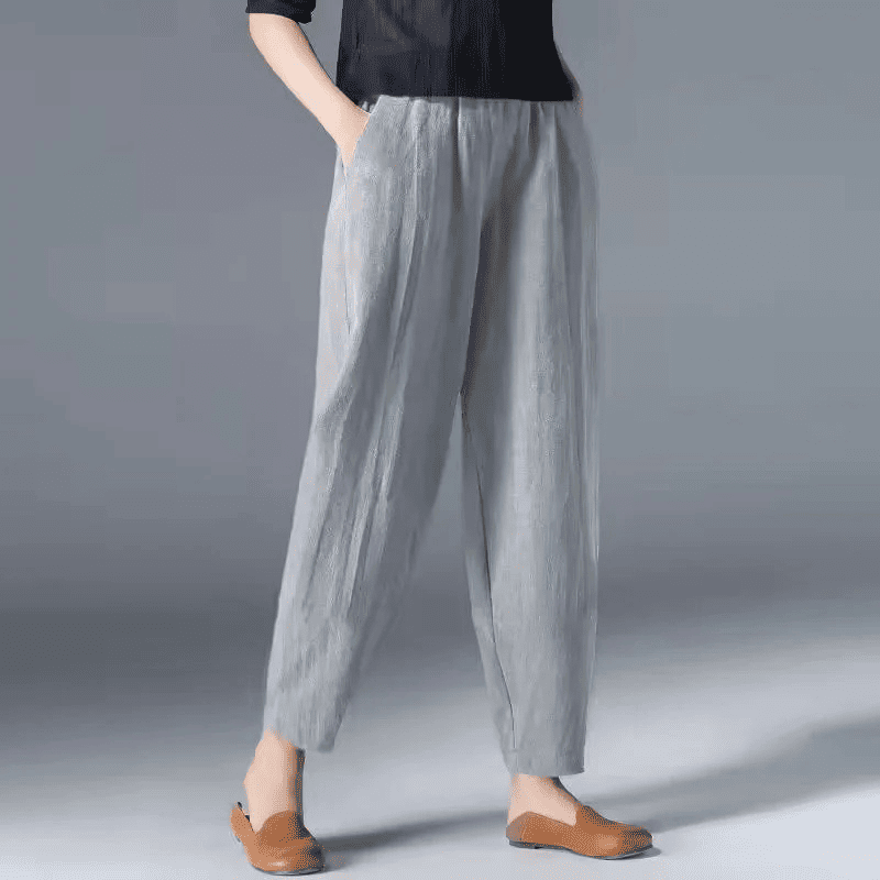 Damskie Lekkie Letnie Spodnie | Elastyczny Pas