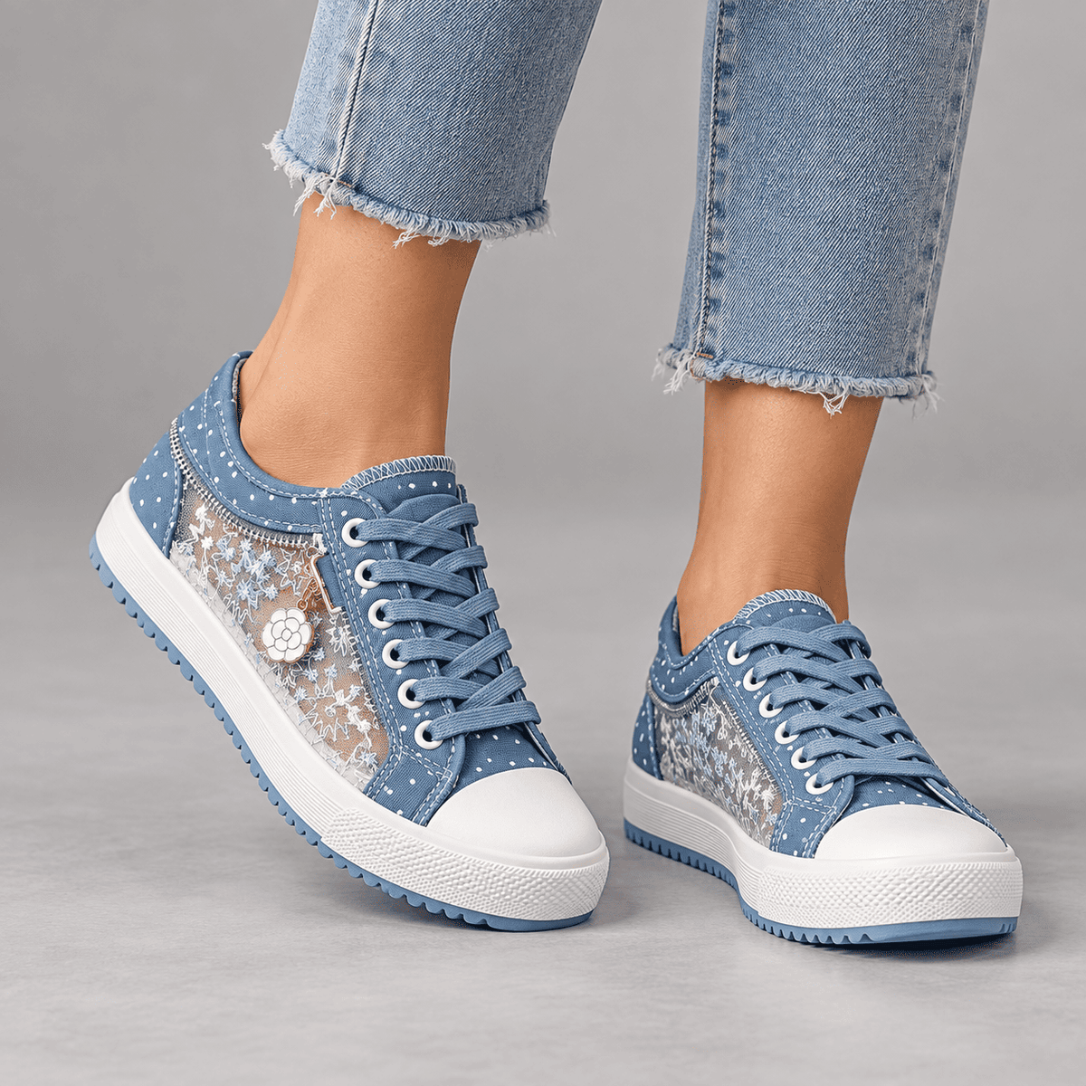 Damskie Wygodne Sneakersy z Amortyzacją - Szeroki Nosek