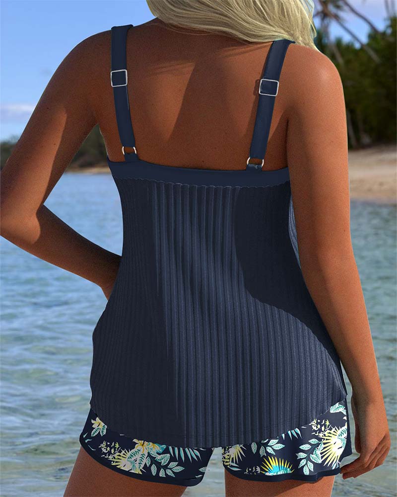 Dwuczęściowe Tankini Damskie ze Spodenkami - Strój Kąpielowy
