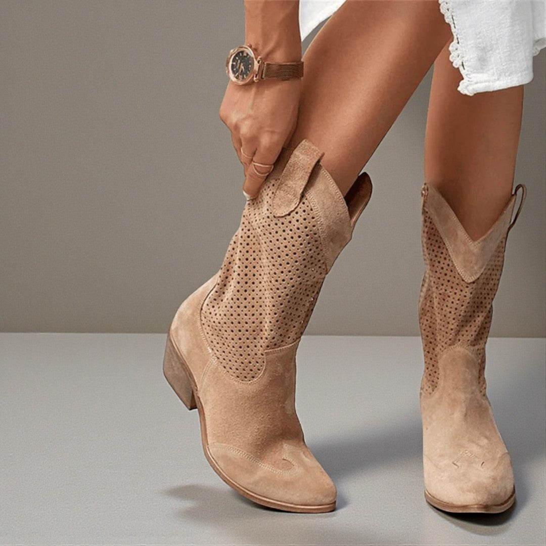 Kowbojki damskie o klasycznej wysokości cholewki