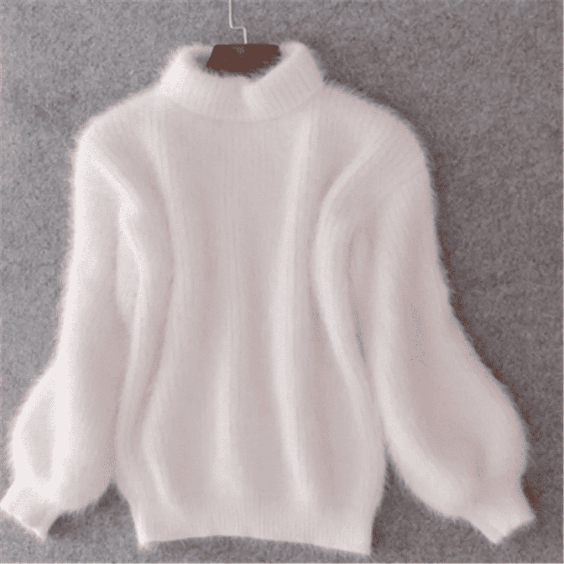 Sweter Damski z Bufiastymi Rękawami - Półgolf
