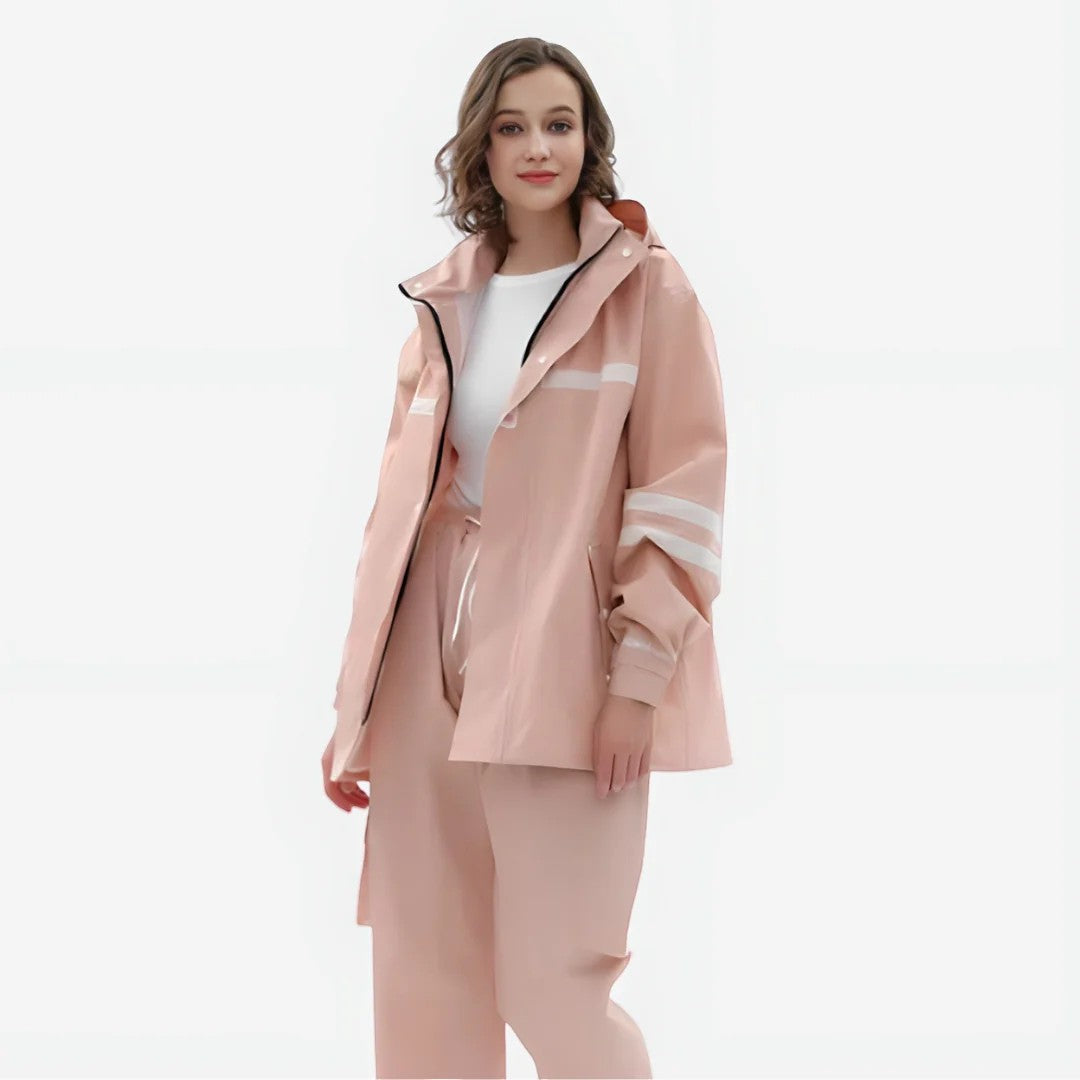 Damski zestaw przeciwdeszczowy z pełną ochronną warstwą