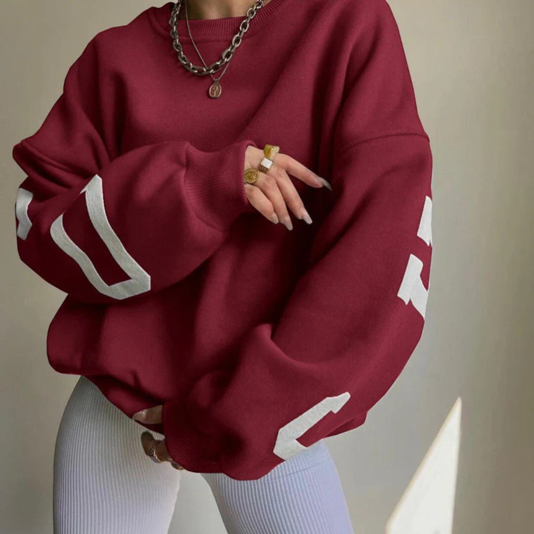 Damska oversize bluza o swobodnym charakterze - Czerwony