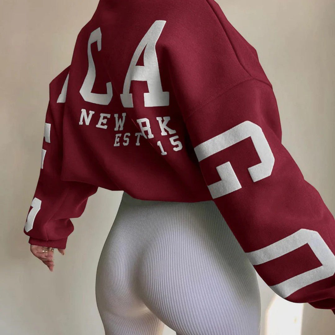 Damska oversize bluza o swobodnym charakterze - Czerwony