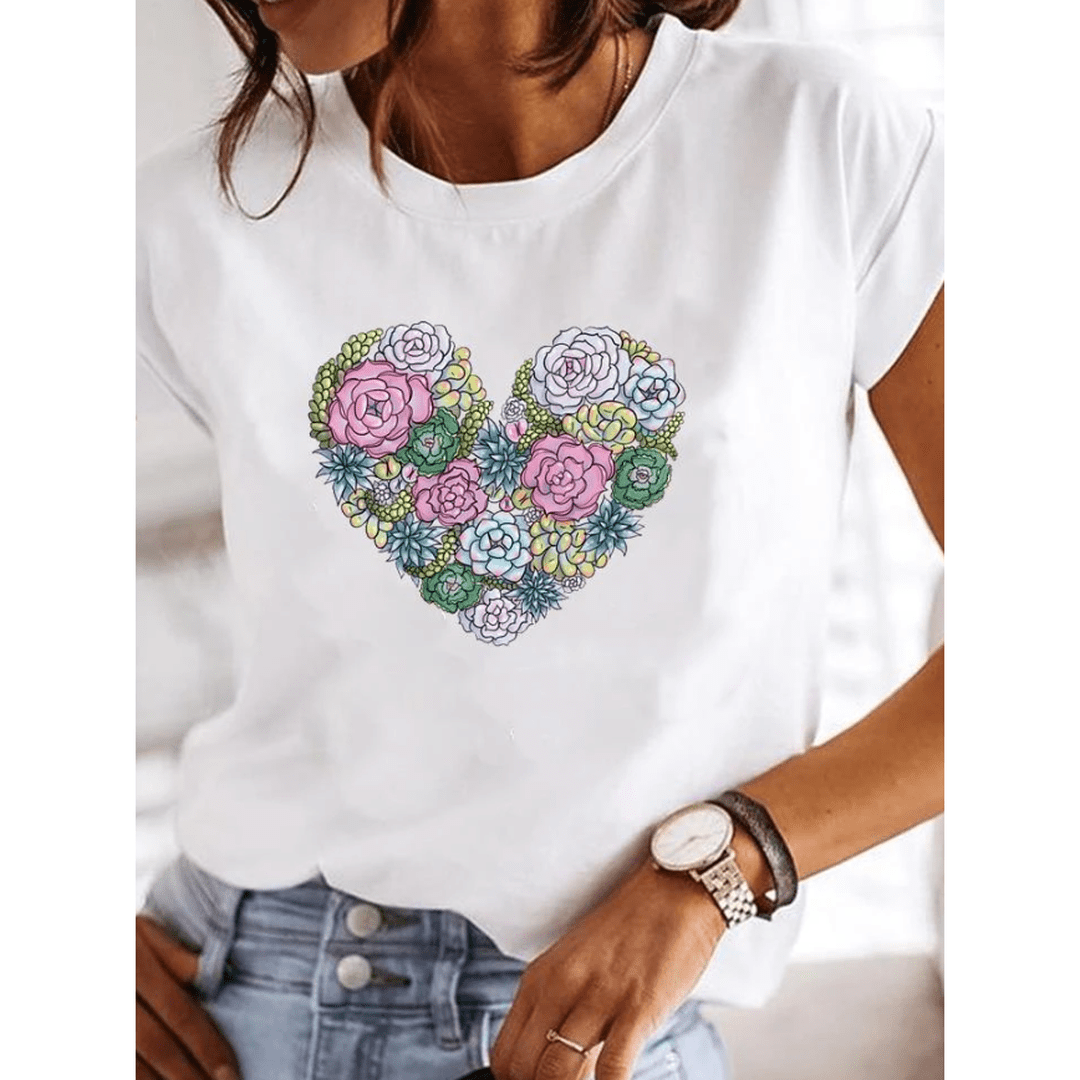 Damski biały T-shirt z krótkim rękawem