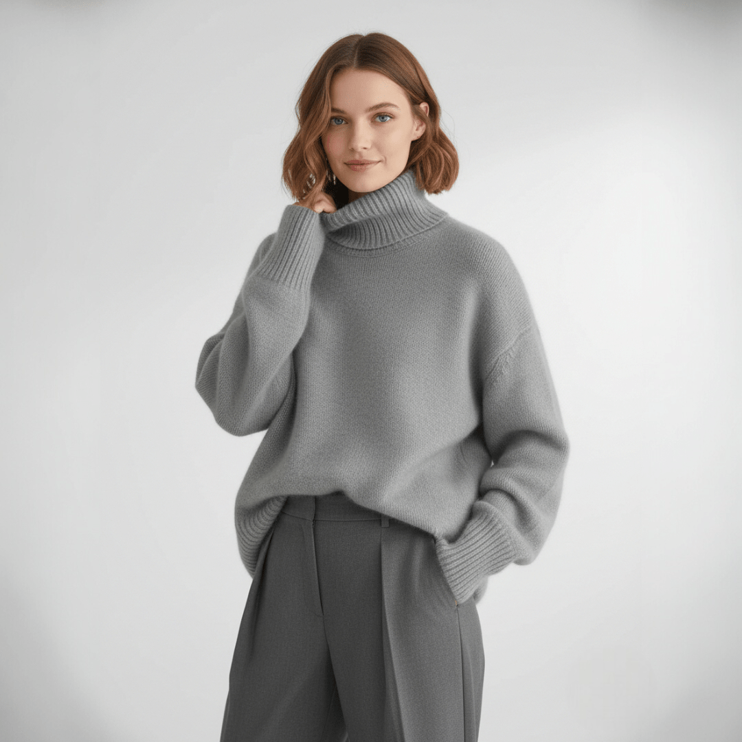 Damski golf o stonowanej linii - Szary