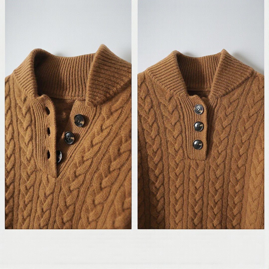 Damski sweter zimowy z wzorem warkoczowym - Vintage
