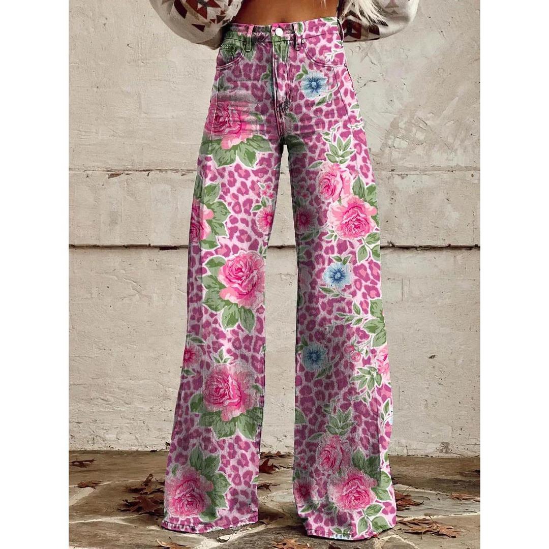 Damskie baggy jeans z szwem w pasie