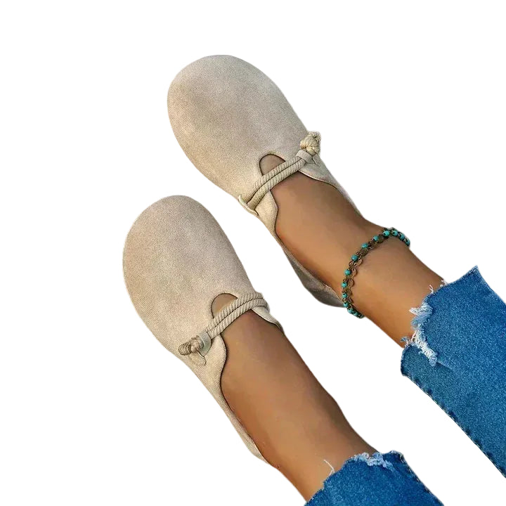 Damskie wsuwane buty ze skręconym sznurkiem
