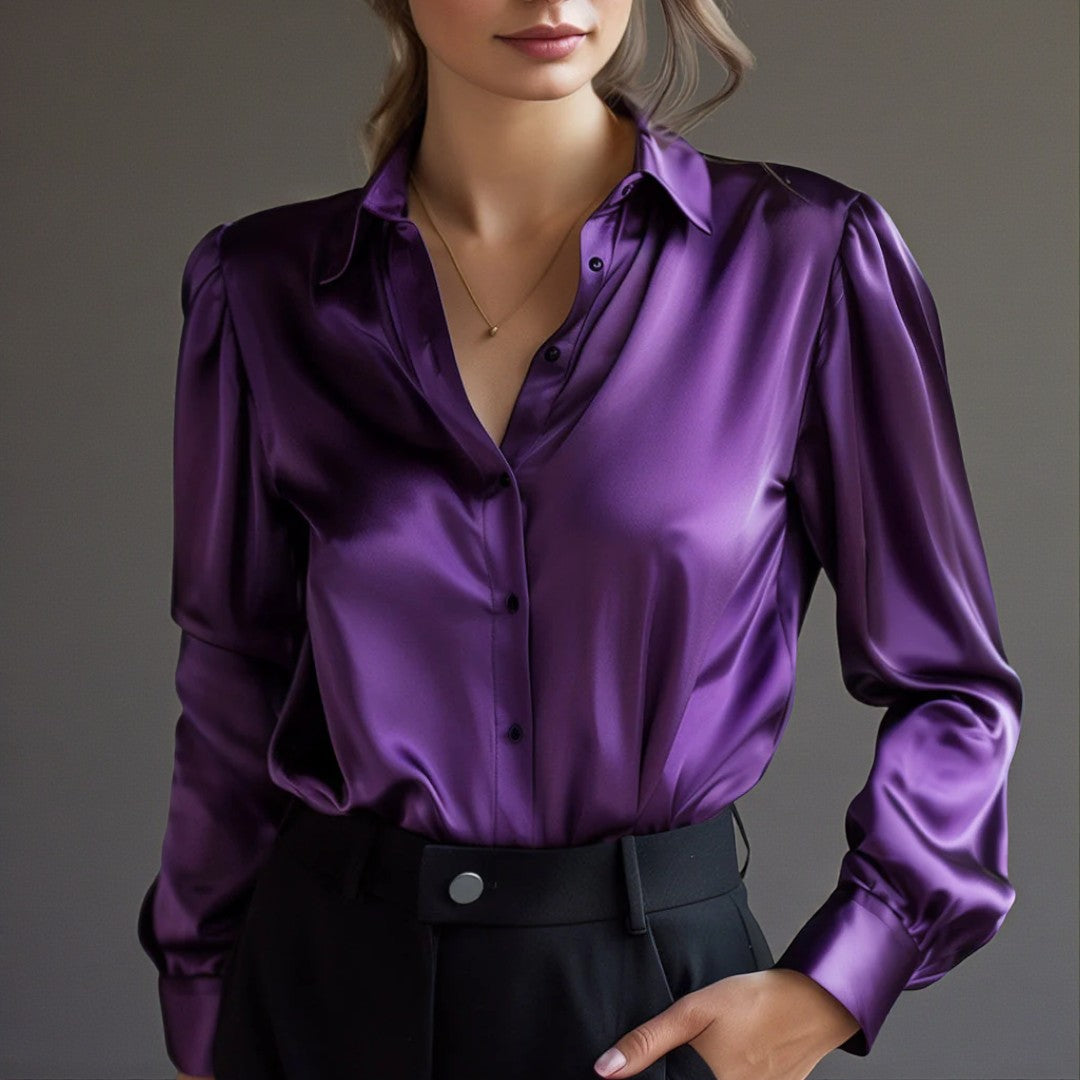 Damska bluzka z klasycznym kołnierzykiem