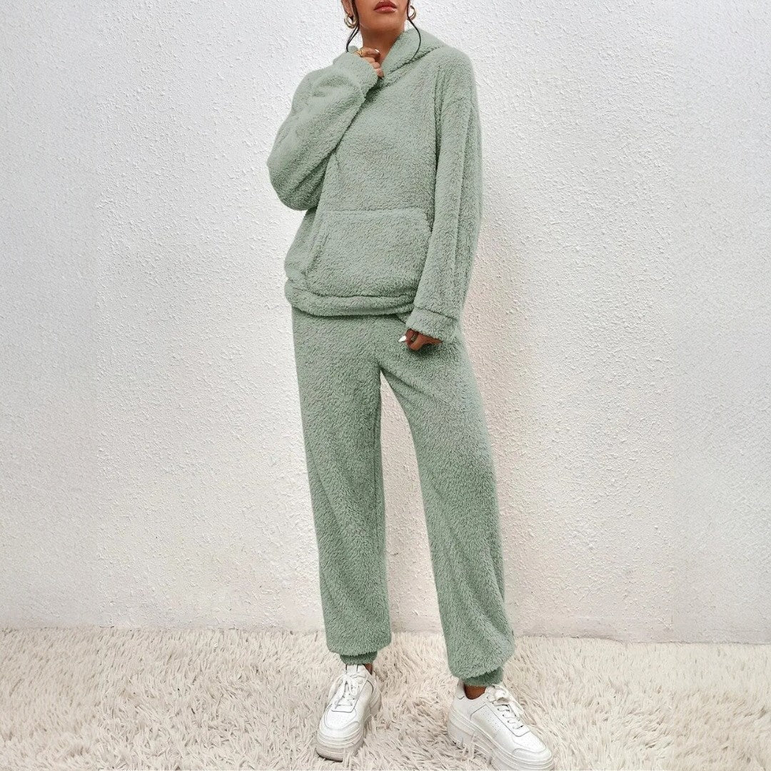 Dwuczęściowy damski zestaw typu teddy - Szary