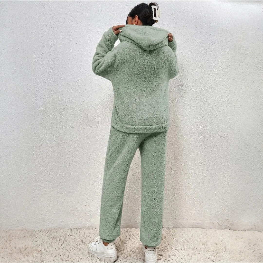 Dwuczęściowy damski zestaw typu teddy - Szary