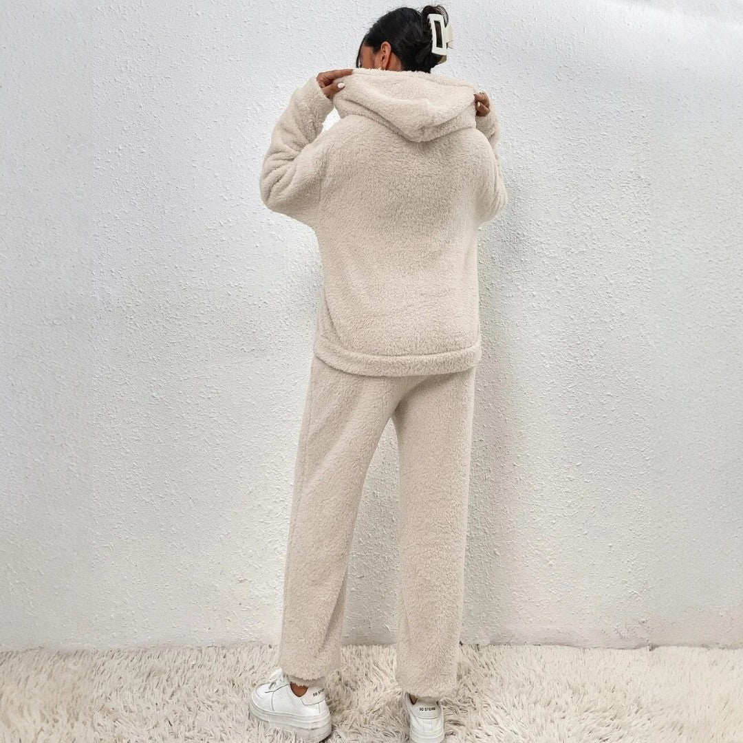 Dwuczęściowy damski zestaw typu teddy - Szary