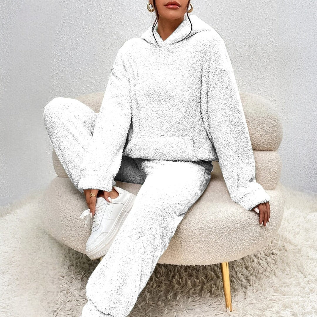 Dwuczęściowy damski zestaw typu teddy - Biały