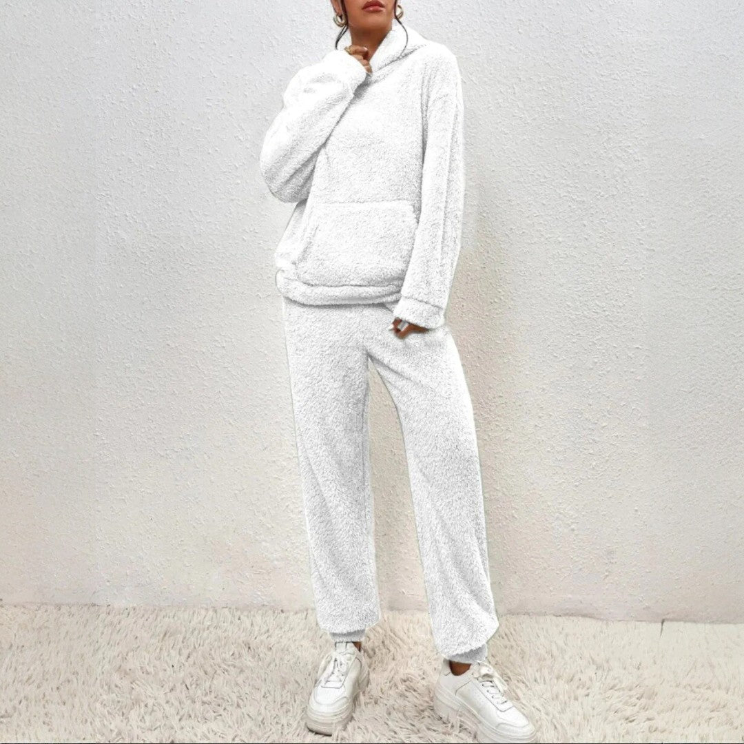 Dwuczęściowy damski zestaw typu teddy - Szary