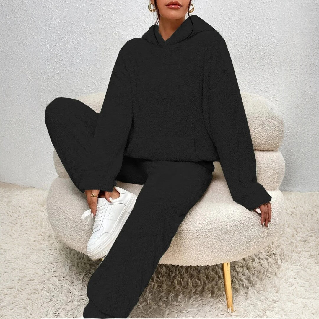 Dwuczęściowy damski zestaw typu teddy - Czarny