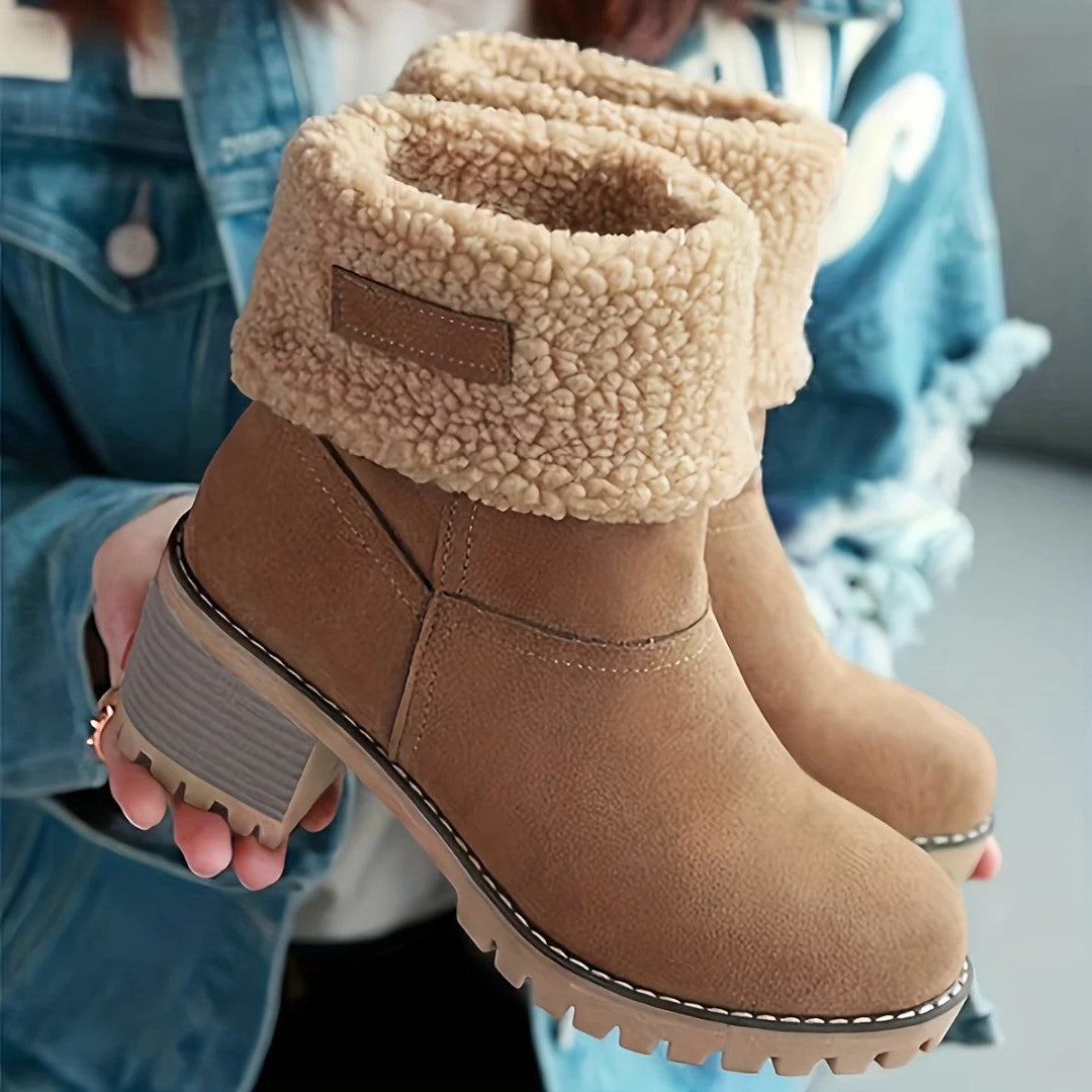 Damskie zimowe buty wsuwane z ocieplanym wnętrzem